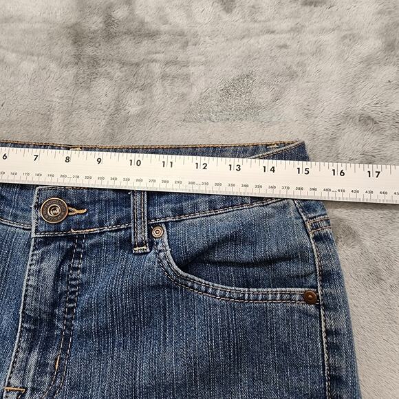 Bandolino Blu Jeans Womens 6 Blue Madie Mid Rise Crop Capri Cuffed Hem Stretch - Picture 11 of 15